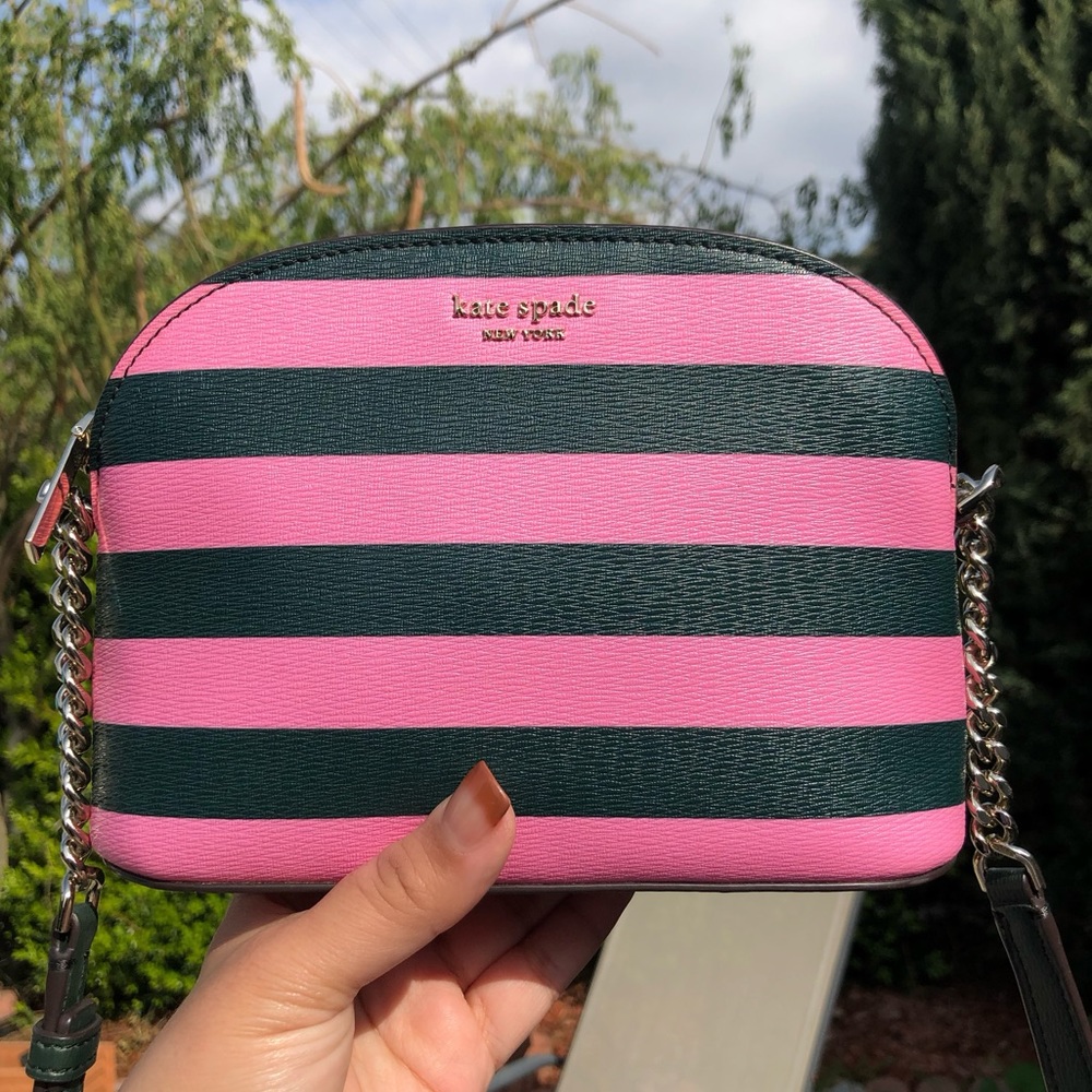 BRAND NEW Kate spade pink strip purse W cardholder